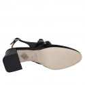 Mary Jane slingback con due cinturini in vernice nera tacco 5 - Misure disponibili: 32, 33, 34, 35, 42, 43, 44, 45, 46