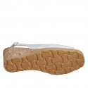 Sandale pour femmes en cuir blanc talon compensé 5 - Pointures disponibles:  32, 33, 34