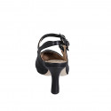 Mary Jane slingback a punta con due cinturini in pelle nera tacco 7 - Misure disponibili: 32, 33, 34, 35, 42, 43, 44