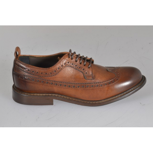 Chaussure derby de haute qualité avec lacets et bout golf pour hommes en cuir cognac - Pointures disponibles:  36, 37, 38, 46, 47, 48, 49, 50, 51, 52, 53, 54