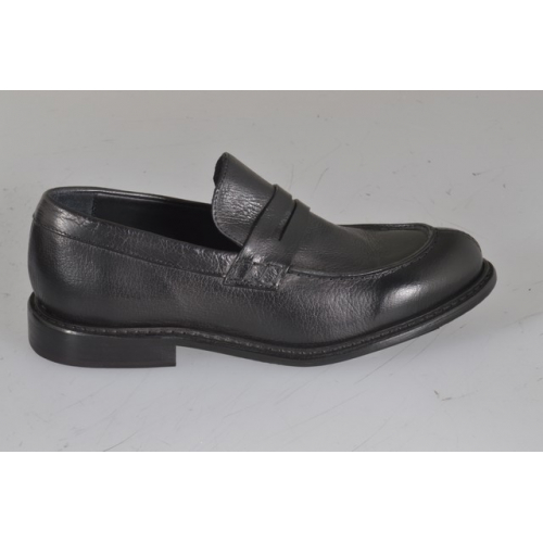 Men's high-quality mocassin in black leather - Available sizes:  36, 37, 38, 46, 47, 48, 49, 50, 51, 52, 53, 54