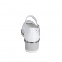 Chaussure ouverte pour femmes avec courroie en cuir blanc talon compensé 5 - Pointures disponibles:  32, 33, 34, 35, 42, 43, 44, 45