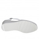 Woman's open shoe with strap in white leather wedge heel 5 - Available sizes:  32, 33, 34, 35, 42, 43, 44, 45