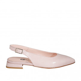 Slingback a punta da donna in vernice naplak rosa tacco 2 - Misure disponibili: 33, 35, 42, 43, 44, 45