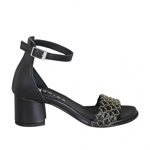 Woman's open shoe with strap in black...