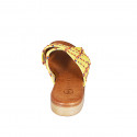 Woman's mule in yellow, orange and blue raffia heel 2 - Available sizes:  32, 33, 34, 35, 42, 43, 44, 45