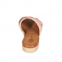 Sabot da donna in rafia beige, rosa e bianca tacco 2 - Misure disponibili: 32, 33, 34, 35, 42, 43, 44, 45