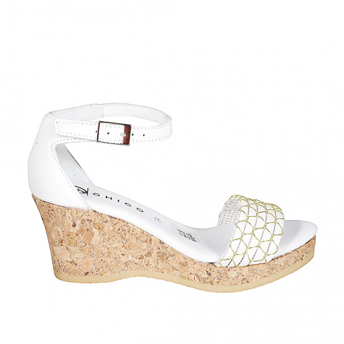 Woman's open shoe with strap in white...