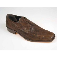 Herrenderbyschuh mit Schnürsenkeln aus braunem Vintage-Leder - Verfügbare Größen:  50