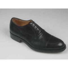 Men's laced Oxford shoe with captoe in black leather - Available sizes:  52