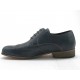 Zapato derby para hombre con cordones y decoraciones a punta de ala en piel de color azul  - Tallas disponibles:  38