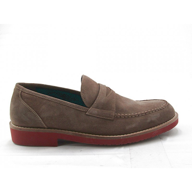 mens taupe suede loafers