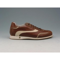 Chaussure à lacets pour hommes en cuir brun et beige - Pointures disponibles:  36