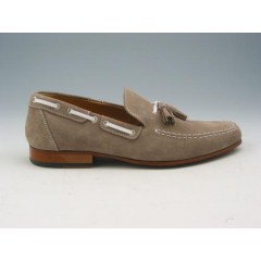 Mocassin avec glands pour hommes en daim beige sable - Pointures disponibles:  52