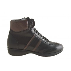 Botines con cordones para hombre en piel color negro y marrón - Tallas disponibles:  37, 38