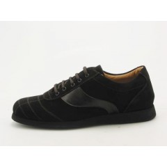 Men's sportshoe with laces in dark brown suede - Available sizes:  36