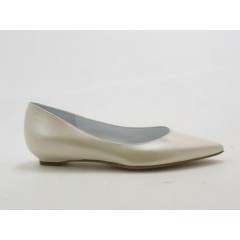 Pointy pump in pearly ivory leather heel 2 - Available sizes:  31