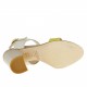 Woman ankle strap sandal in yellow, cream and dark beige patent leather with heel 8 - Available sizes:  42