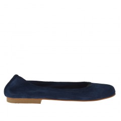 Woman's ballerina shoe in blue suede heel 1 - Available sizes:  32