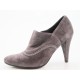 Highfronted pump with zipper in taupe suede heel 8 - Available sizes:  42