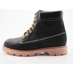 Botin con cordones para hombre en piel negra - Tallas disponibles:  47