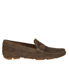 Mocasin para hombres en gamuza marron - Tallas disponibles:  52