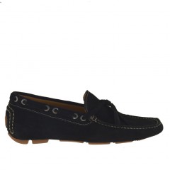 Mocassin pour hommes avec lacets en daim noir - Pointures disponibles:  52