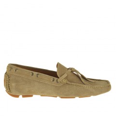 Mocassin pour hommes avec lacets en daim beige - Pointures disponibles:  52