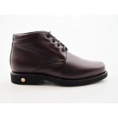 Chaussure à la cheville pour hommes avec lacets en cuir bordeaux - Pointures disponibles:  47