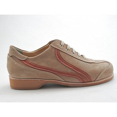 Chaussure à lacets pour hommes en daim beige et cuir brun - Pointures disponibles:  36, 49, 50