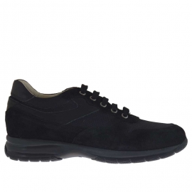 Chaussure sportif pour hommes avec lacets en daim et tissu noir - Pointures disponibles:  36, 37