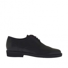 Chaussure derby pour hommes fermée à lacets et bout golf en cuir noir - Pointures disponibles:  36