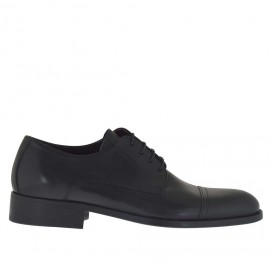 Scarpa da uomo derby elegante e stringata con puntale in pelle nera - Misure disponibili: 36, 37, 38, 46, 47, 48, 49, 50