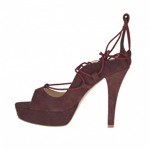 fabric lace in plum suede heel 10