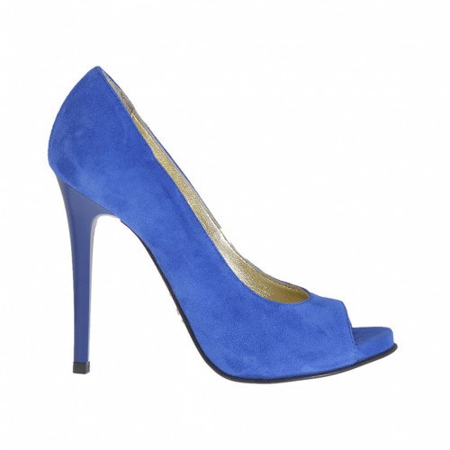scarpe tacco blu elettrico