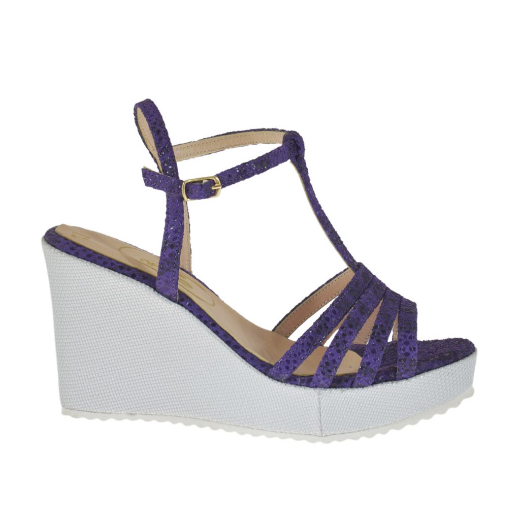 purple suede high heels