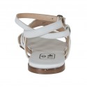 Sandale pour femmes avec courroie et bandes en cuir blanc talon 1 - Pointures disponibles:  32