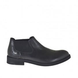 Chaussure fermée pour hommes avec elastiques en cuir noir - Pointures disponibles:  38