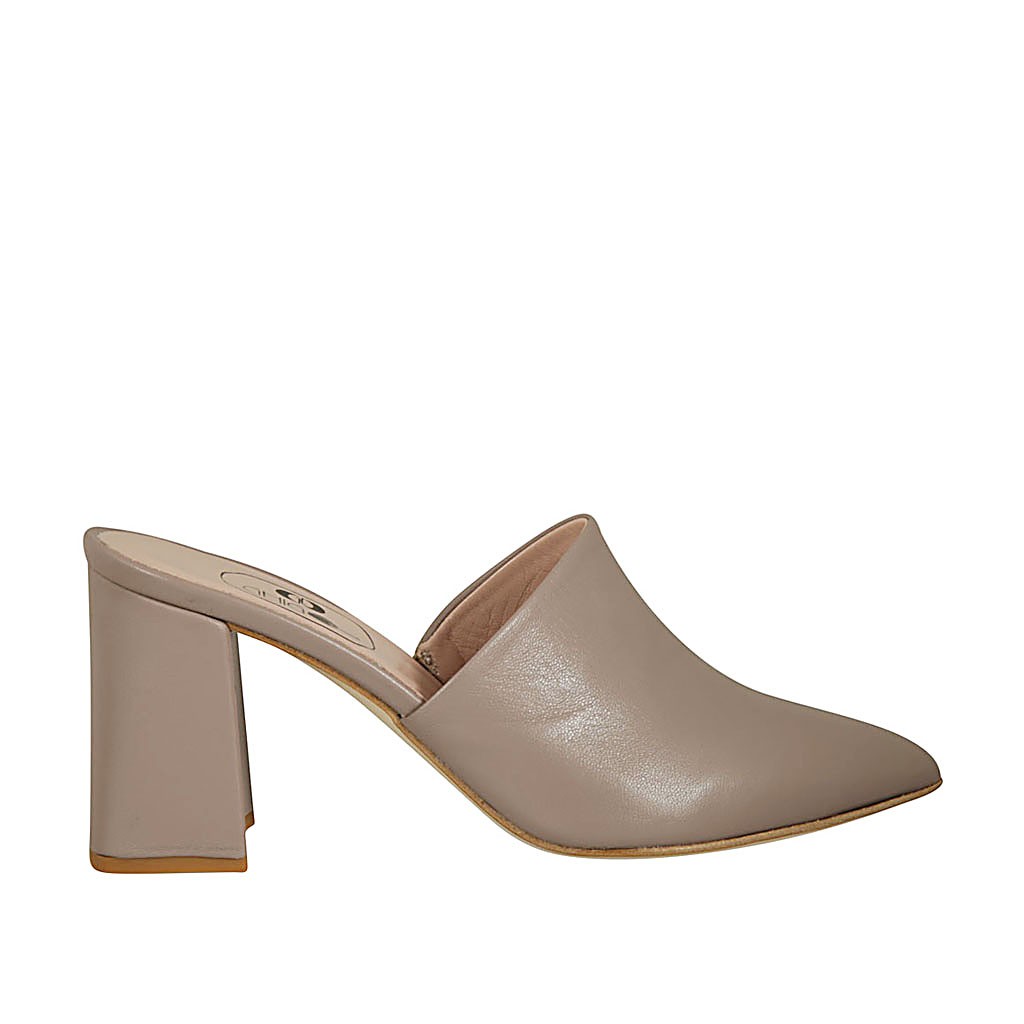 dove grey leather heel 7