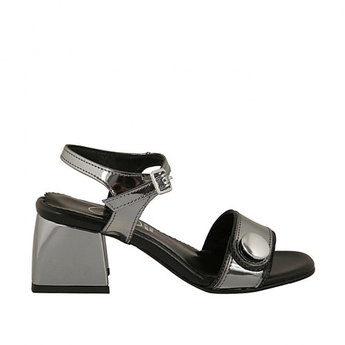 grey patent leather heels