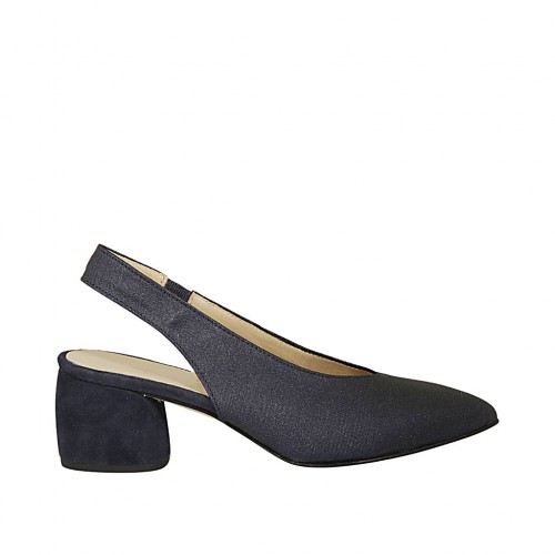 blue suede slingbacks