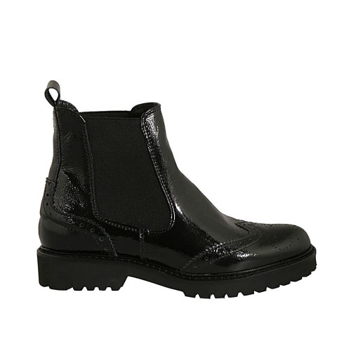 black patent chelsea boots