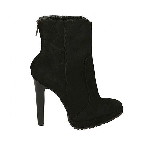 black suede boots with heel