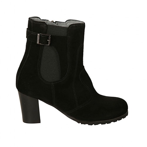 black suede wedges ankle boots