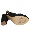 Sandale pour femmes avec plateforme en daim noir talon 10 - Pointures disponibles:  42