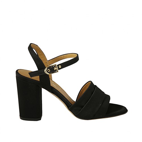 black satin sandal heels