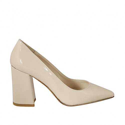 nude patent leather shoes
