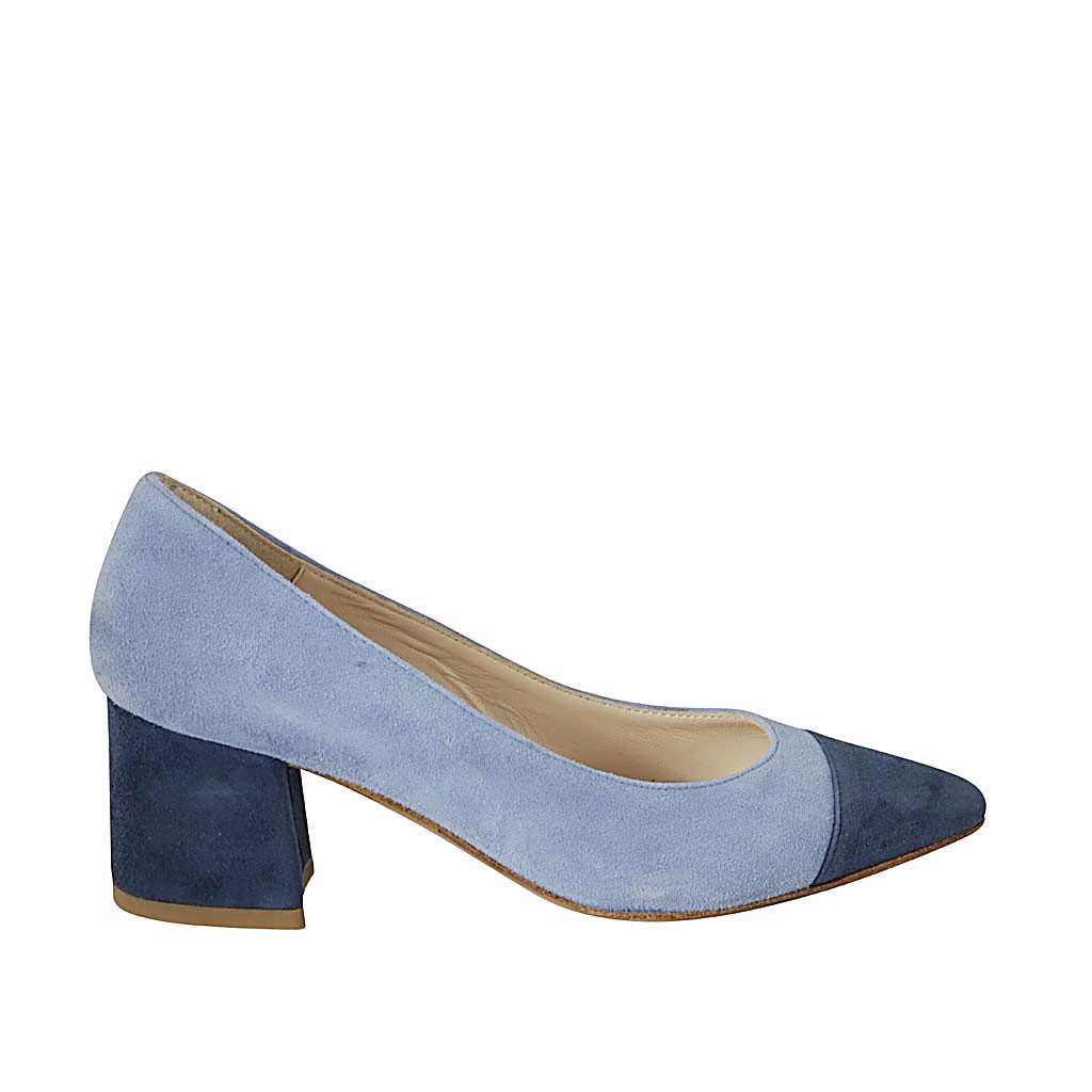blue and light blue suede heel 5 