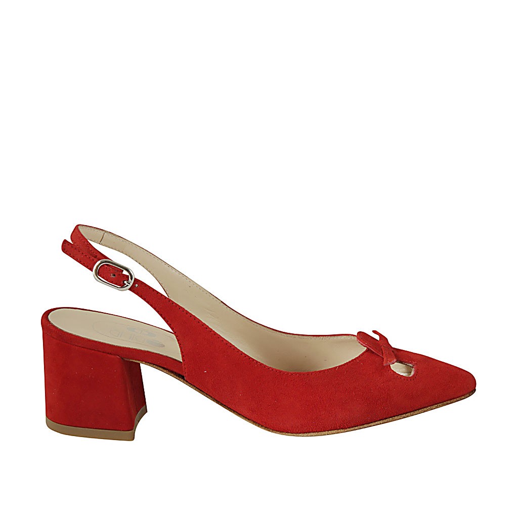 red suede slingback shoes