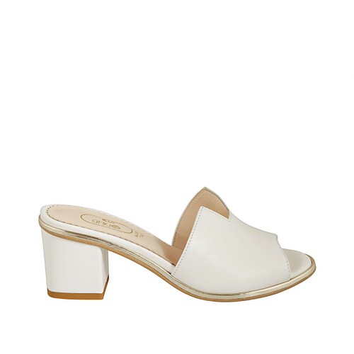 white slingback mules